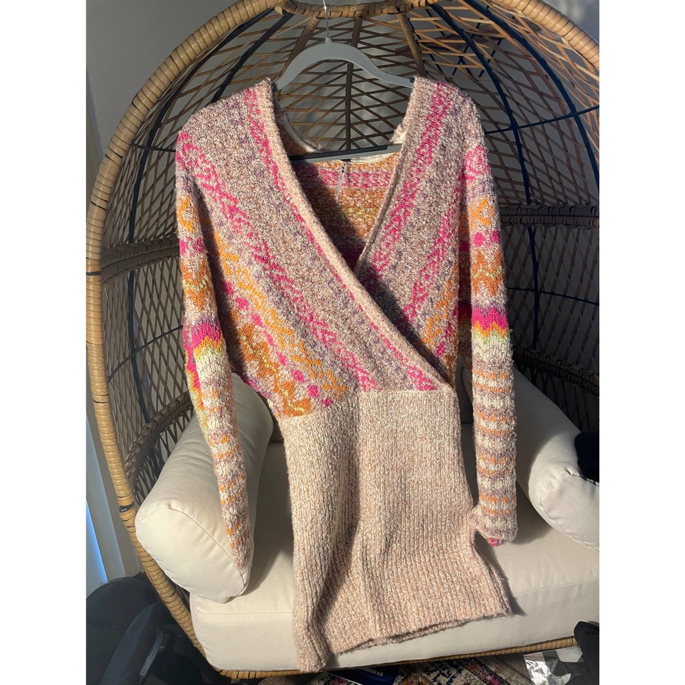 Free people forever fair isle sweater dress size L